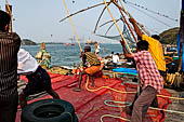 Kerala - Kochi the Chinese fishing net. 